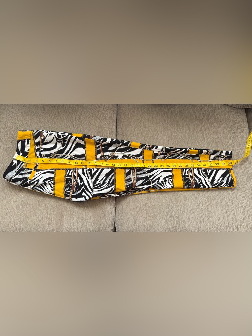 Kids Yellow Zebra-Print Leggings